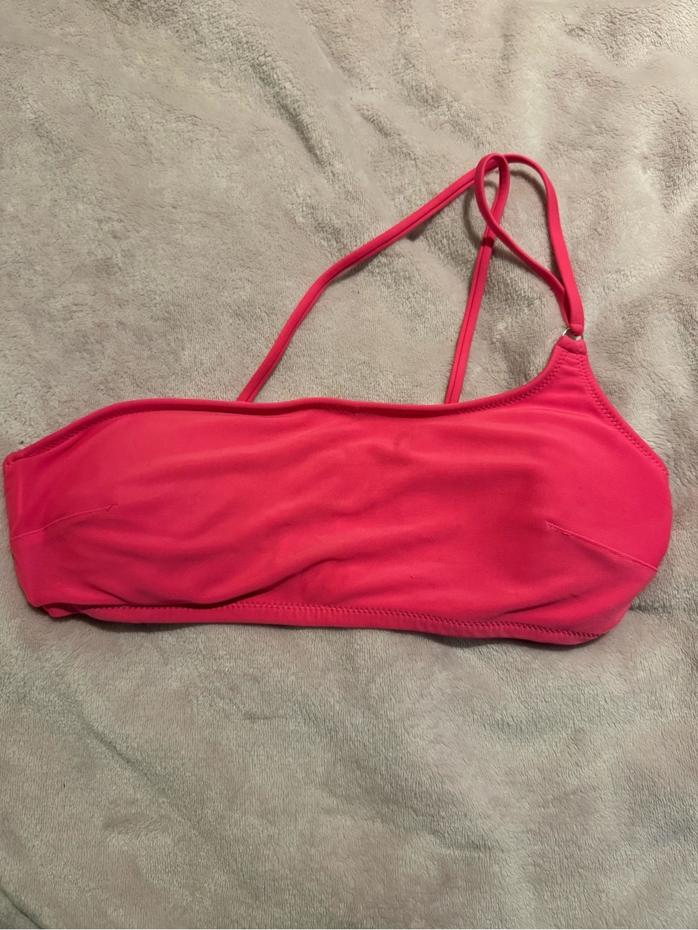 aerie One-Shoulder Bikini Top in Bright Pink